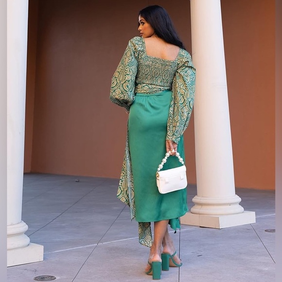 The Drop x Sruthijayadevan Jacquard Printed Sweetheart Surplice Top - Picture 5 of 9